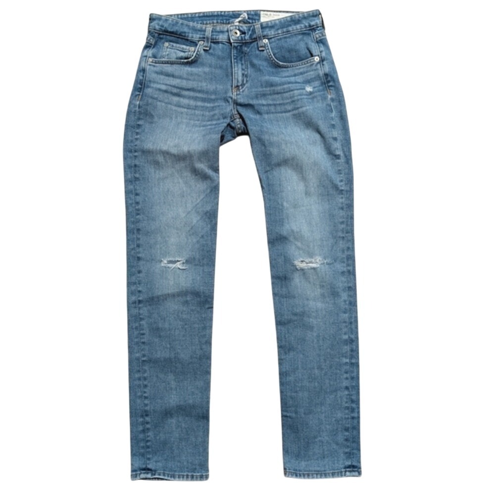 rag & bone Jeans 24 Dre Low Rise Slim Boyfriend Ripped Designer Denim Pants
